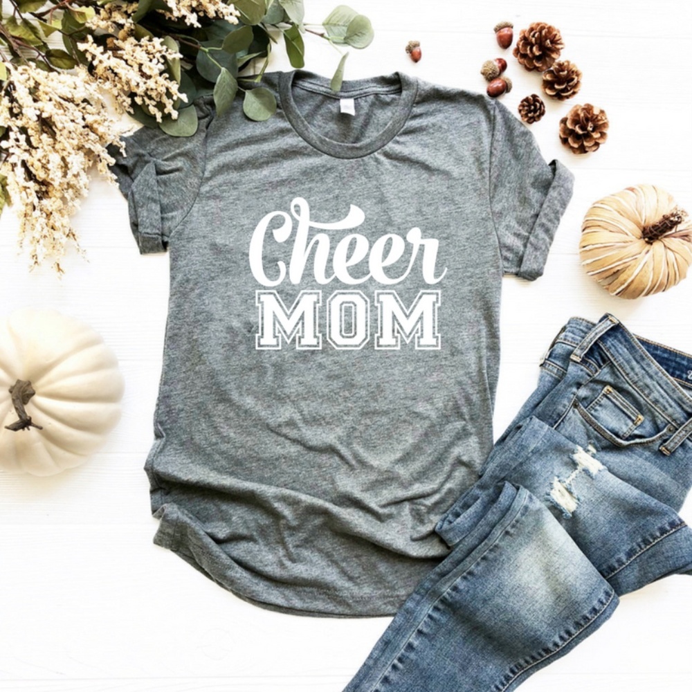 Fall t-shirt with saying, Cheer Mom t-shirt